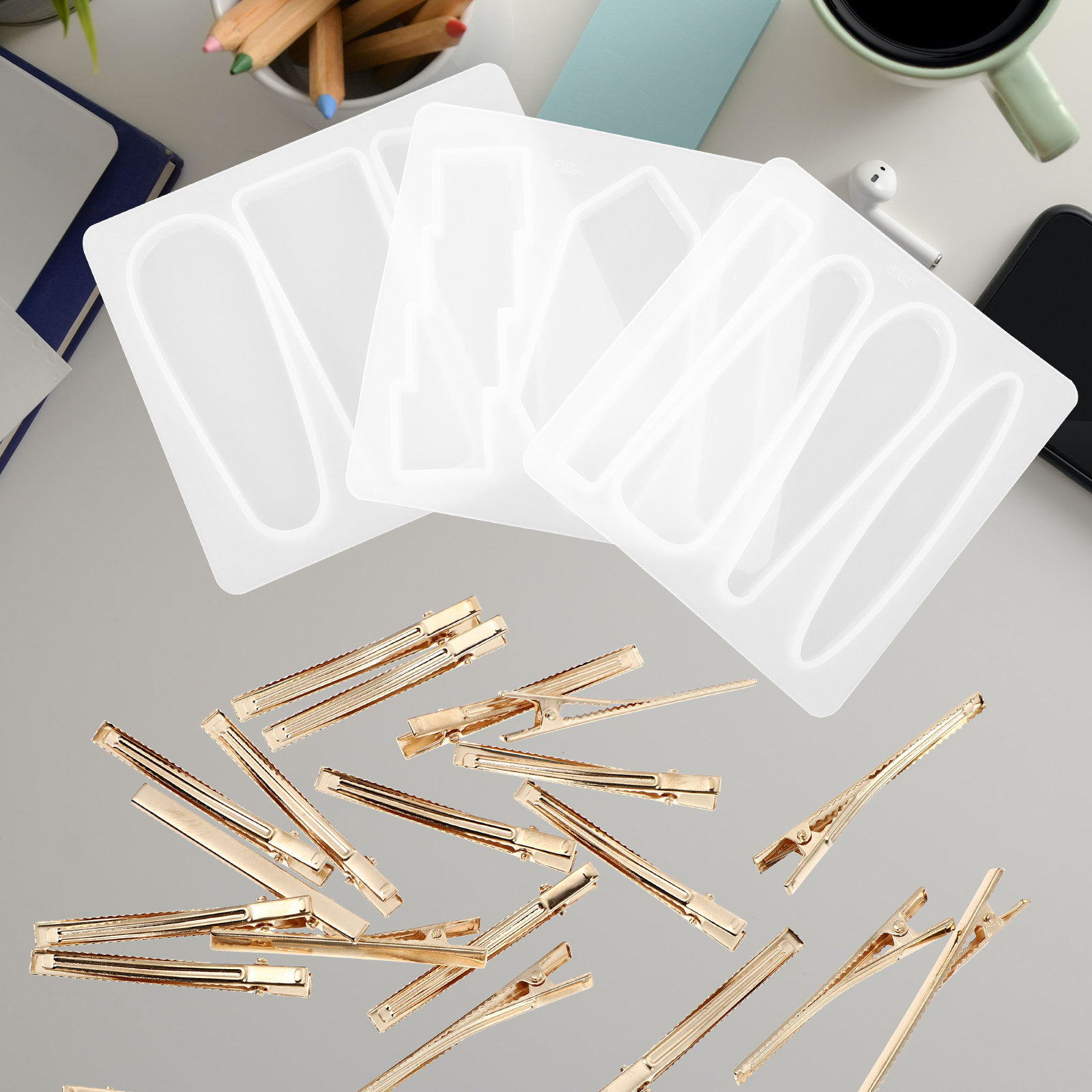 Art Craft Accessories - 1Set Cetakan Jepit Rambut Silikon DIY