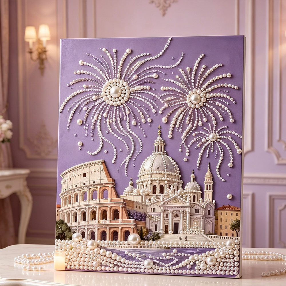 Art Craft For Adults - HUACAN Kit Mosaik Berlian Gereja Mutiara