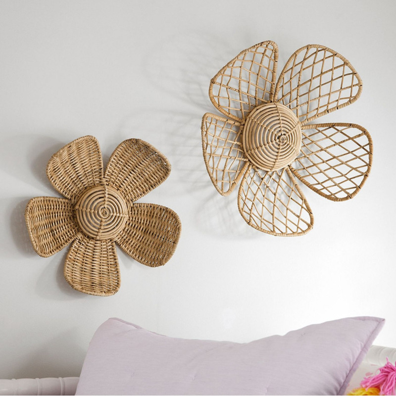 Art And Craft Photos - Ornamen Dekorasi Dinding Bunga Rotan Anyaman