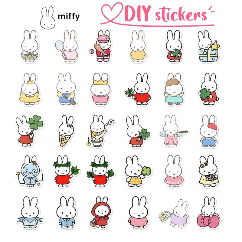 Origami Paper Set - Stiker Miffy Warna Cerah Kreatif Sederhana