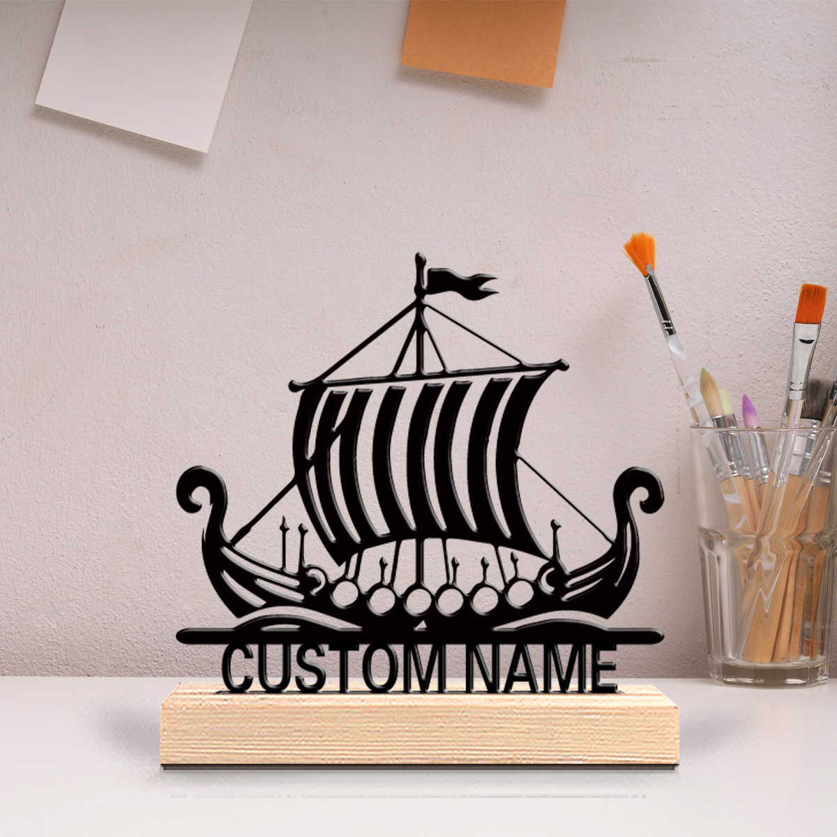 Art Craft Names - 1 Buah Patung Logam Kapal Layar