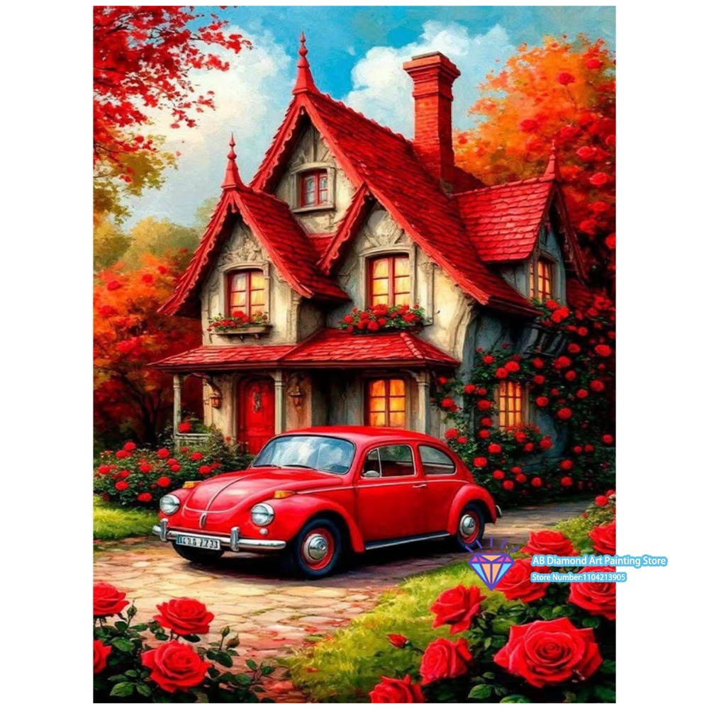 Art And Craft Autumn - Set Lukisan Berlian 5D DIY Red