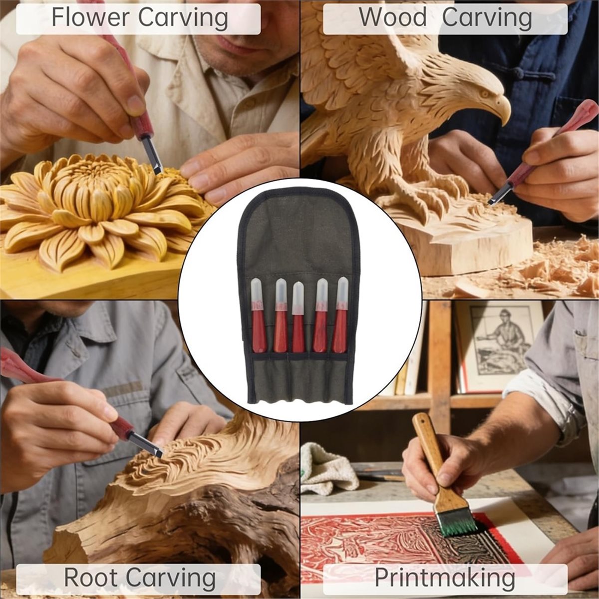 A89X 5 Buah Set Alat Ukir Lino - Linocut Carving Tool ulasan dan harga