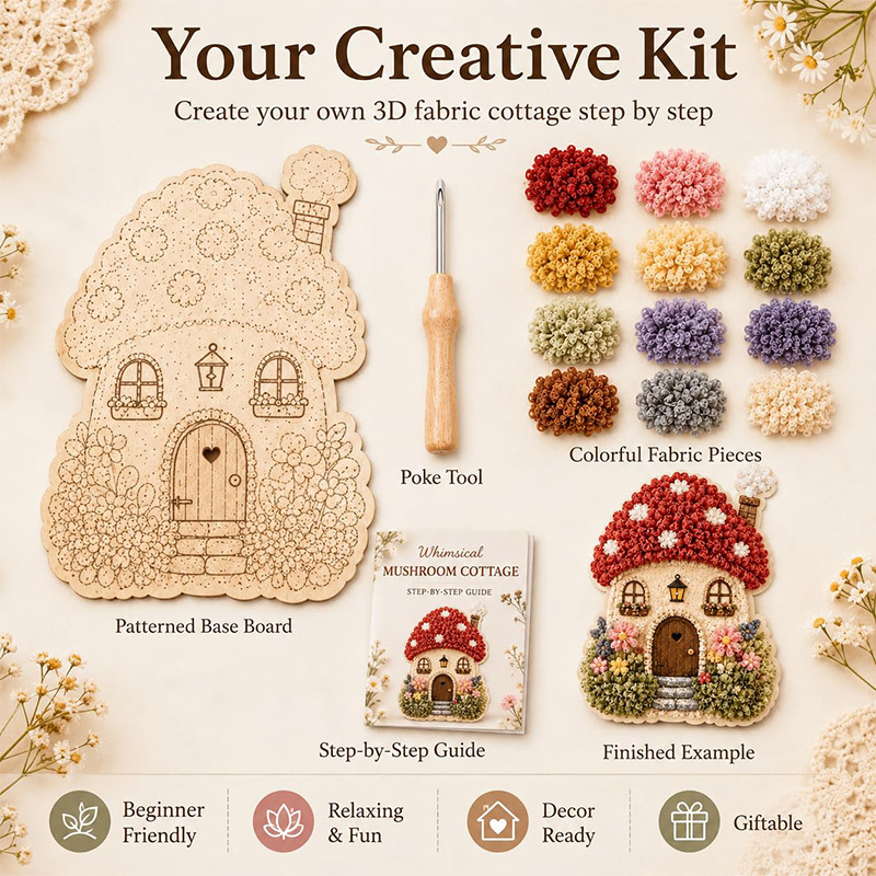 Kit DIY Seni Poke Rumah Jamur  - Art Craft And ulasan dan harga