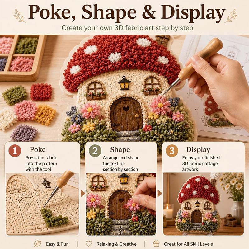 Kit DIY Seni Poke Rumah Jamur  - Art Craft And ulasan dan harga