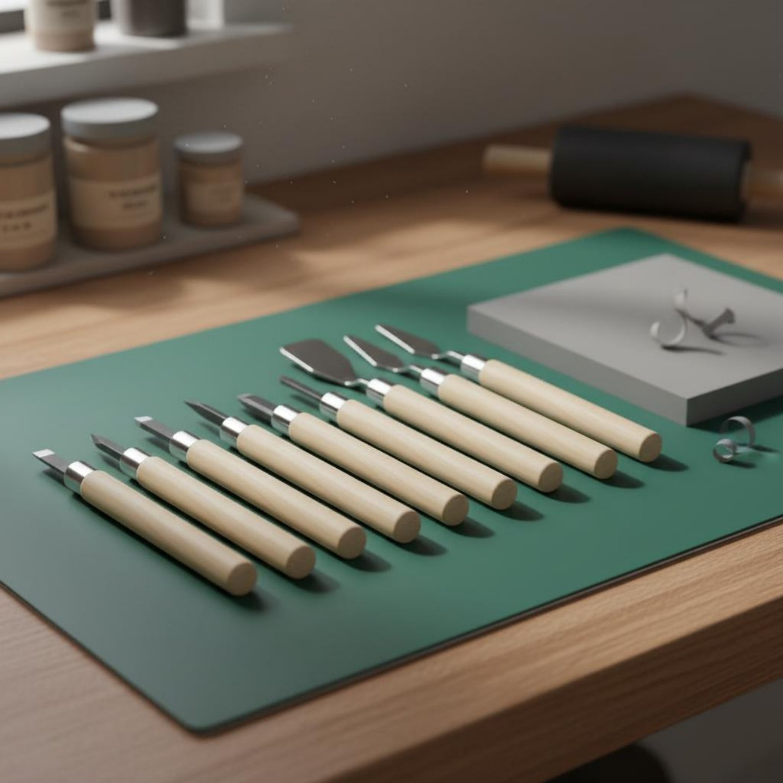 9 Buah Kit Ukir Linoleum Baja  - Linocut Carving Tool ulasan dan harga